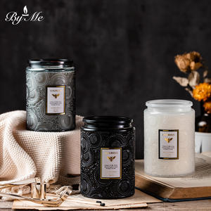 Venta al por Mayor de Frascos de Vidrio Ámbar de Lujo Personalizados para Velas con Tapas Metálicas, Recipientes Esmerilados al por Mayor para Navidad - Product Image 2