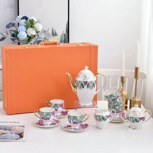H Home Equatorial Jungle Series European Style Light Luxury <b>Ceramic</b> Coffee Cup Teapot Gift Set - Product Image 6