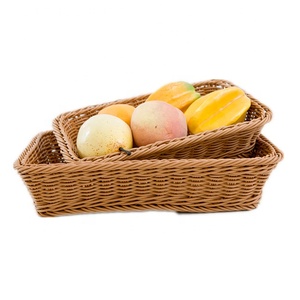 Cestino portaoggetti in Rattan <span class=keywords><strong>di</strong></span> <span class=keywords><strong>plastica</strong></span> PP intrecciato a mano <span class=keywords><strong>di</strong></span> tutte le dimensioni cestino <span class=keywords><strong>per</strong></span> il <span class=keywords><strong>pane</strong></span> rettangolare cestini <span class=keywords><strong>per</strong></span> esposizione <span class=keywords><strong>di</strong></span> frutta e verdura da cucina <span class=keywords><strong>per</strong></span> supermercati - Product Image 5