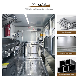 JINLIJING Imbisswagen, Bar Mobile, Grill BBQ, Remorque Alimentaire avec Porche Entièrement Équipée, Rôtissoire à Poulet, Four à Pizza, <span class=keywords><strong>Camion</strong></span> Alimentaire - Product Image 3