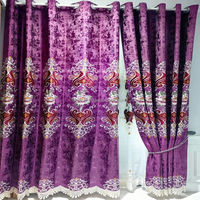 Vente en gros de tissus pour rideaux, design européen de luxe Cortina, salon, broderie florale, 100% polyester, rideaux assortis