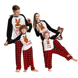 2023 Wholesale Winter Polyester Soft Pants Pajamas Family Matching Outfits Adult Kids Christmas Halloween Costume Sets