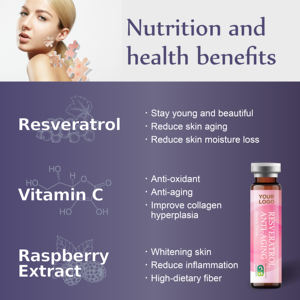 Proveedor de calidad Resveratrol Suplementos nutricionales antienvejecimiento Bebida juvenil para la piel - Product Image 3