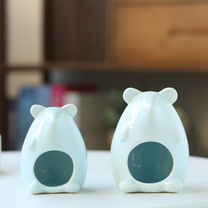 Nido de cerámica para hámster, casa redonda transpirable para mascotas, para hámsters pequeños, habitación para dormir para las cuatro estaciones - Product Image 3