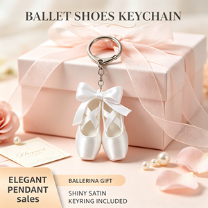 Porte-clés Mini Chaussure de Ballet en Satin, Pendentif Élégant pour Sac, Cadeau Souvenir pour Amateurs de Danse - Product Image 1