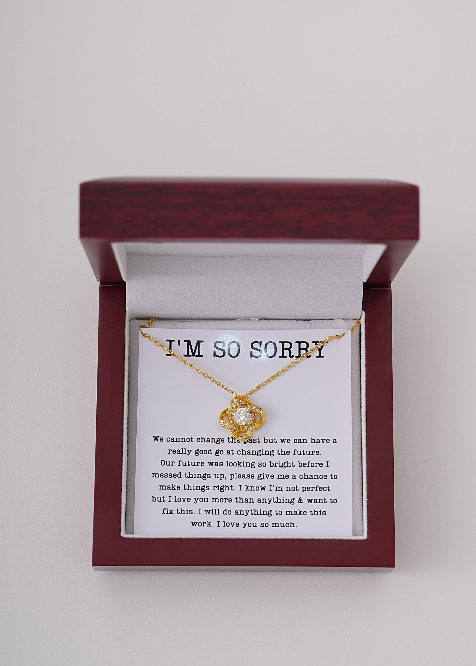 สร้อยคอทองคำ + กล่องของขวัญการ์ด LED