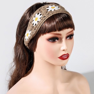 Fasce per <span class=keywords><strong>capelli</strong></span> all'uncinetto stile hippie da <span class=keywords><strong>donna</strong></span>, fasce per <span class=keywords><strong>capelli</strong></span> boho, bandane floreali, fasce per <span class=keywords><strong>capelli</strong></span> lavorate a maglia per ragazze e donne - Product Image 5