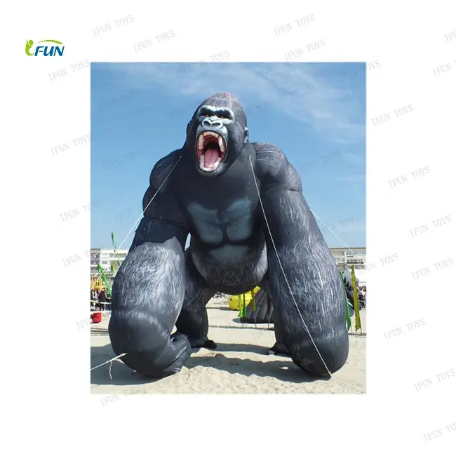 Custom Opblaasbare Cartoon Mascotte King Kong Gorilla Gigantische Orang-oetan Model Opblaasbaar Voor Reclame