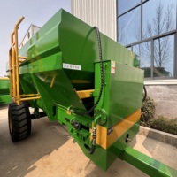 Épandeur d'engrais à double disque tracté par tracteur agricole Huifu, pompe hydraulique, 80 CV, largeur d'épandage arrière de 6 à 16 m