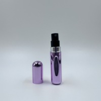 Remplissage inférieur 8ml 5ml Mini bouteilles de parfum rechargeables Bouteille de pulvérisation d'atomiseur de parfum en aluminium de taille de voyage