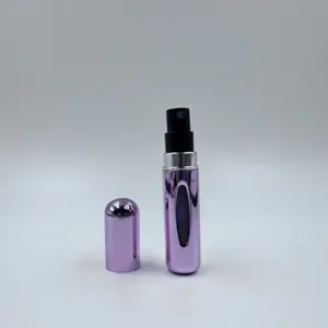 Llenado inferior 8ml 5ml Mini botellas de perfume recargables Botella de spray de atomizador de perfume de aluminio de tamaño de viaje