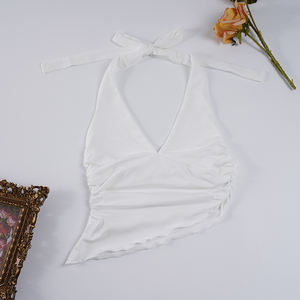 Top Asimétrico sin Mangas con Escote Profundo en V, Espalda Descubierta, Estilo Minimalista, Sexy y Casual - Product Image 5