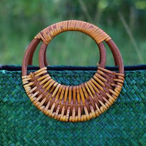 กระเป๋าโท้ทสานมือสไตล์วินเทจสำหรับผู้หญิง ผ้าลินินบุผ้าฝ้าย เหมาะสำหรับการเดินทางช่วงวันหยุด - Product Image 6