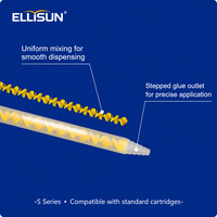 Nosel Mixer Plastik Tabung Pencampur Statis Sekali Pakai Seri S untuk Dispensing Kartrid Lem Epoxy AB Dua Komponen
