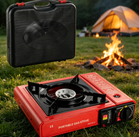 Réchaud à gaz butane portable coupe-vent à flamme réglable pour le camping en plein air