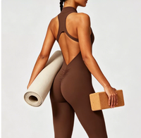 Vêtements personnalisés à séchage rapide, combinaison sans couture à bretelles spaghetti et col rond, ensemble de yoga haute intensité, entraînement physique, sport