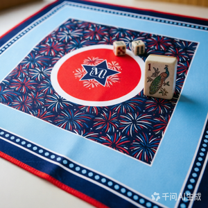 Tapis <span class=keywords><strong>de</strong></span> jeu <span class=keywords><strong>de</strong></span> Mahjong <span class=keywords><strong>de</strong></span> luxe avec texture en caoutchouc gaufré, couche inférieure antidérapante, pour tournois compétitifs et usage domestique, avec emblème étoile - Product Image 6