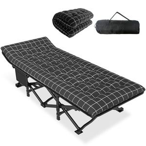 <span class=keywords><strong>Lit</strong></span> pliant portable confortable en acier métallique en forme de X pour l'intérieur et l'extérieur, <span class=keywords><strong>lit</strong></span> de camping pour adultes avec coussin - Product Image 1