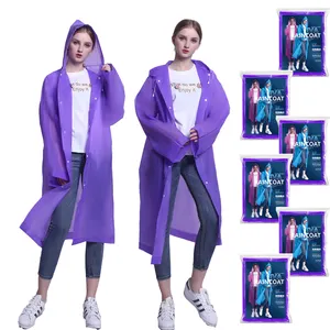 Custom Logo Package Portable Violet Rain Wear Hiking Reusable Raincoat Rain Poncho Rain Coat Waterproof