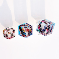 Cubo de cristal para regalo de boda, marco de foto en blanco para sublimación, impresión por transferencia de calor