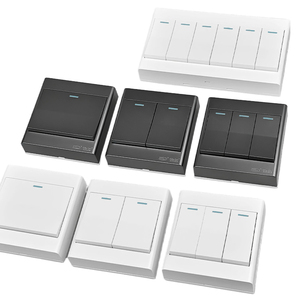 Interruttori <span class=keywords><strong>a</strong></span> Muro da 1 <span class=keywords><strong>a</strong></span> 6 Vie per Montaggio Superficiale |   Disponibile in <span class=keywords><strong>3</strong></span> Colori (Grigio/Bianco/Oro), Produttore di Interruttori e Prese - Product Image 1