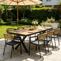 Chaise de salle à manger minimaliste en aluminium, rotin tressé noir, pour patio, maison, hôtel, piscine, restaurant, chaise de jardin empilable en aluminium