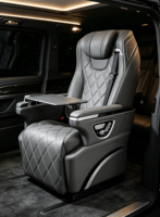 Siège de capitaine en cuir Nappa gris pour MPV, avec table pliante, réglage électrique, ventilation, massage et chauffage, pour modification intérieure automobile MPV