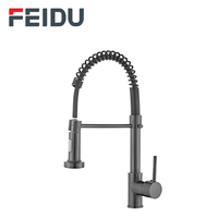 Robinet de cuisine industriel moderne FEIDU avec douchette extractible, cartouche céramique, conception flexible pour hôtels, cuisines et camping-cars