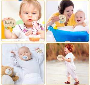 Panneau rond en bois Crafts Baby Milestone Cards Shooting Props Home Decoration - Product Image 4