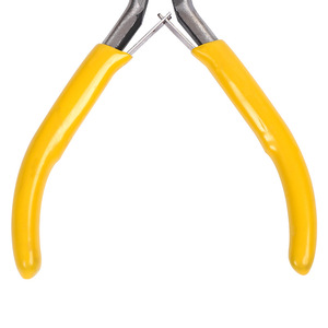 Yellow Handled Toothless Needle Nose Pliers 4.5 Inch Smooth Jaw Industrial Grade Chrome Vanadium Steel Pointed Beak - Product Image 1