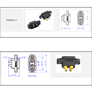 Conector Macho XT60E Original XT60EW-M Montable para Drones RC y Drones de Carreras - Product Image 4