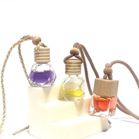 Flacon vide en verre coloré personnalisable de 5 ml, 8 ml, 10 ml pour diffuseur de parfum de voiture à suspendre, avec bouchon à vis et porte-clés