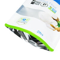 Emballage de farine de riz et de haricots en gros, personnalisé, sachet alimentaire, farine de manioc, emballage de 2 lb, 1 kg, 2 kg, sachet debout avec fermeture éclair