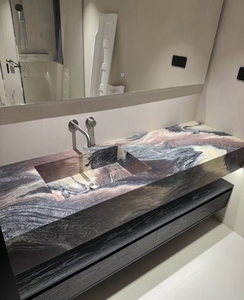 Marmo Cipollino Ondulato Viola Paesaggistico, Ecologico <span class=keywords><strong>e</strong></span> Durevole, con Motivo Montano Viola Reale, Multicolore, Luana <span class=keywords><strong>Marmi</strong></span> - Product Image 5