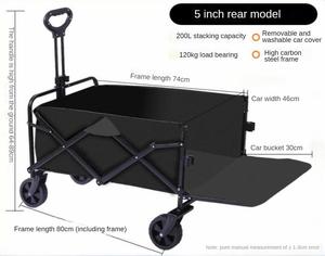 Công Suất Lớn Đóng Mở Xe Đẩy Xách Tay Hợp Kim Nhôm Tay Gấp Nền Tảng Cho Cắm Trại Wagon Giỏ Hàng Vườn Những Cuộc Dã Ngoại OEM - Product Image 4