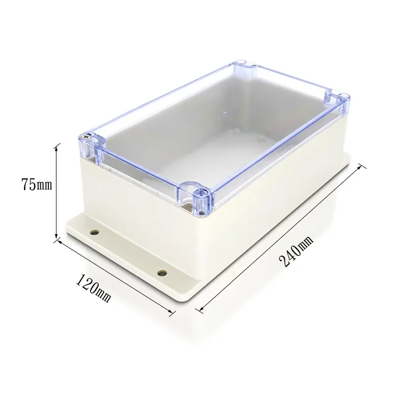 Caixa de cobertura transparente para montagem em parede, caixa de plástico ABS para instrumentos, caixa de caixa eletrônica à prova d'água personalizada OEM ODM DIY