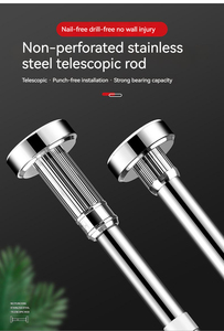 <span class=keywords><strong>Tringle</strong></span> de <span class=keywords><strong>Douche</strong></span> Antirouille <span class=keywords><strong>Sans</strong></span> Perçage en Acier Inoxydable 304 Antidérapante à Tension Réglable avec Rangement Multifonction CE - Product Image 3