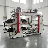 Machine d'impression flexographique automatique 4 couleurs 60 m/min pour papier d'étiquettes, état neuf, avec plaque d'impression pour sacs en plastique/papier