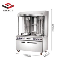 Machine à shawarma électrique automatique professionnelle en acier inoxydable de qualité alimentaire, 8 brûleurs, pour restaurant de kebab et gyro