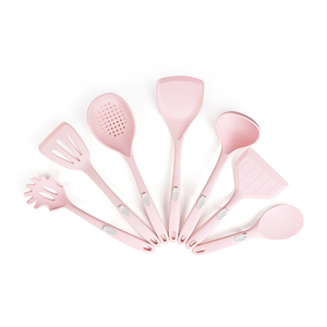 7pcs Pink Cocina Silicone Spatula Whisk Tong Kitchen <b>Accessories</b> Tools Silicon <b>Baking</b> Utensil Sets - Product Image 1