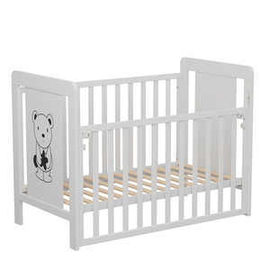 Cuna de Madera de Lujo con Ilustración de Oso, Barandilla Desmontable, Cuna para <span class=keywords><strong>Dormir</strong></span> Junto a los Padres, Altura Ajustable, Diseño Minimalista para Guardería, Pedido al por Mayor - Product Image 3