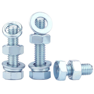 Sınıf 8.8 yüksek mukavemetli galvanizli altıgen cıvata ve somun seti düz yıkayıcı + yaylı yıkayıcı ile tam Spec endüstriyel vida kombinasyonu - Product Image 3
