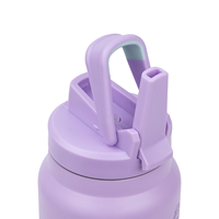 Bouteille d'eau isolée en acier inoxydable à double paroi de 32oz avec paille à large bouche Nouveau design Cantine de sport Randonnée à vélo avec capuchon