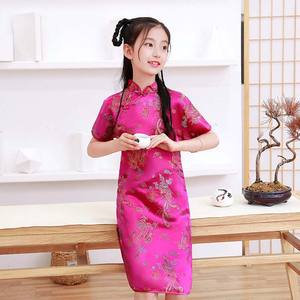 Niños niña ropa de fiesta disfraz bebé niñas Cheongsam <span class=keywords><strong>Jumper</strong></span> 1-12Y chino Qipao vestido 2017 - Product Image 4