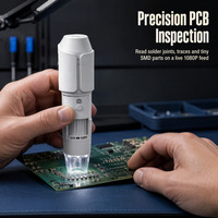 Microscope numérique WiFi OEM Dearsee 1080P 50X-1600X 8 LED sans fil portable pour inspection de peau, follicules pileux et PCB