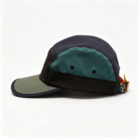 Gorra de 5 Paneles con Bloques de Color, Ligera, de Secado Rápido, con Correa Ajustable, para Senderismo, Camping, Deporte, Unisex, Funcional, Estilo Béisbol