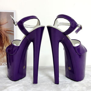 Sandales à talons super hauts pour femmes, escarpins hauts de 20 cm, bout étanches, pôle de danse, violet, nouvelle collection - Product Image 5