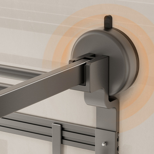 Étagère de salle de bain pour serviettes <span class=keywords><strong>sans</strong></span> perçage ; <span class=keywords><strong>Porte</strong></span>-serviettes intégré pour toilettes, douche, salle de bain, lavabo - Product Image 4