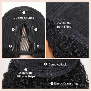 深波v形无胶假发人发不留巴西发机制作易穿拉绳天然人发假发 - Product Image 5