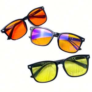 Lunettes d'ordinateur anti-lumière bleue avec verres teintés rouge orangé, personnalisables avec logo, pour hommes et femmes, collection mode 2025 - Product Image 1